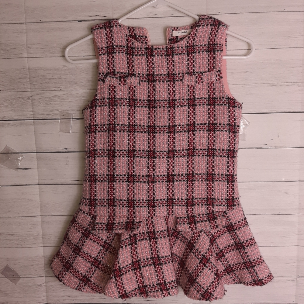 DT Kids Pink Plaid Jumper Dress